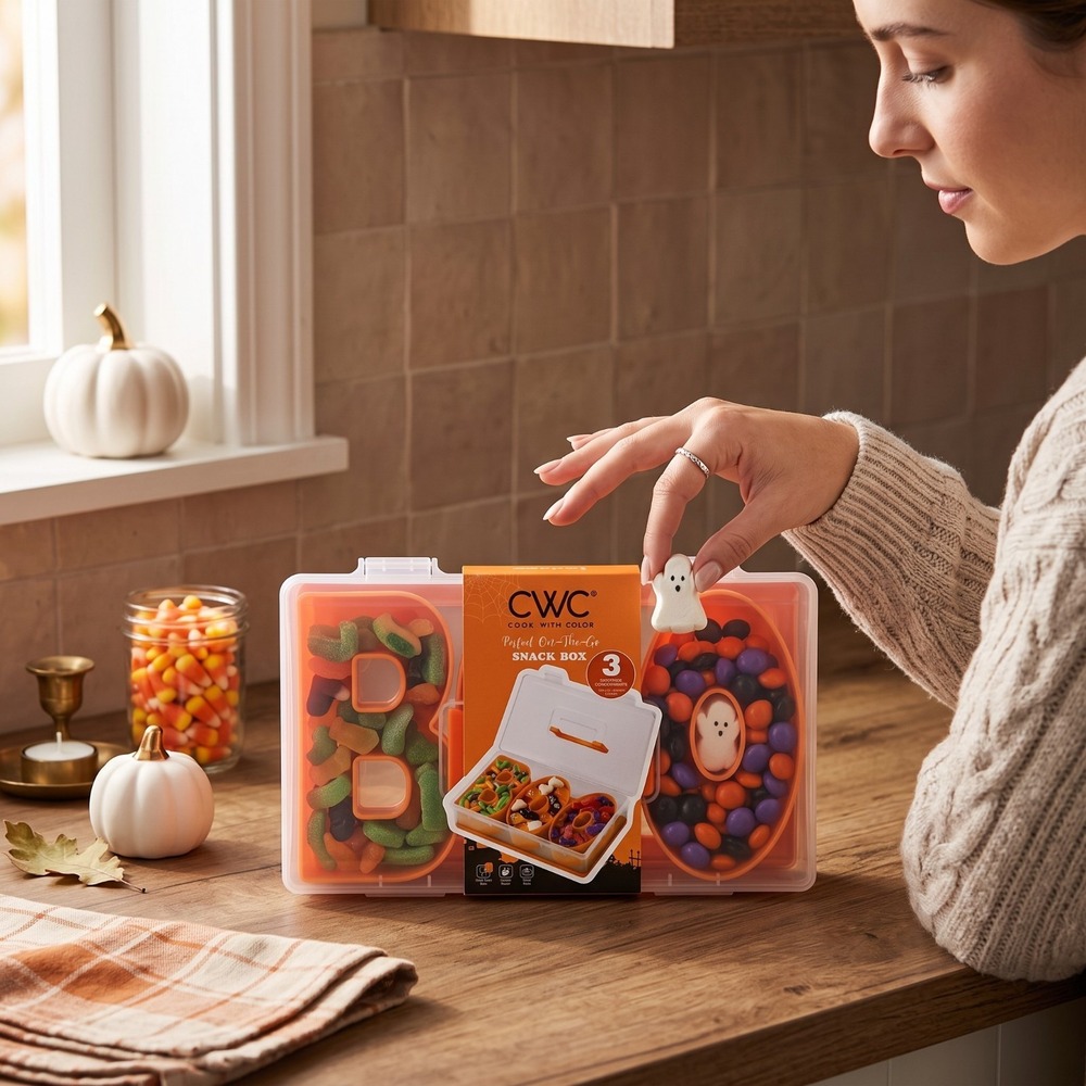 BOO Halloween Snackle Box Food Storage Container CWC Cook With Color Orange New - Picture 3 of 4
